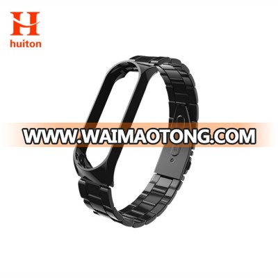 Good Quality Black Colour 215mm length miband 3 stainless steel Watch Band